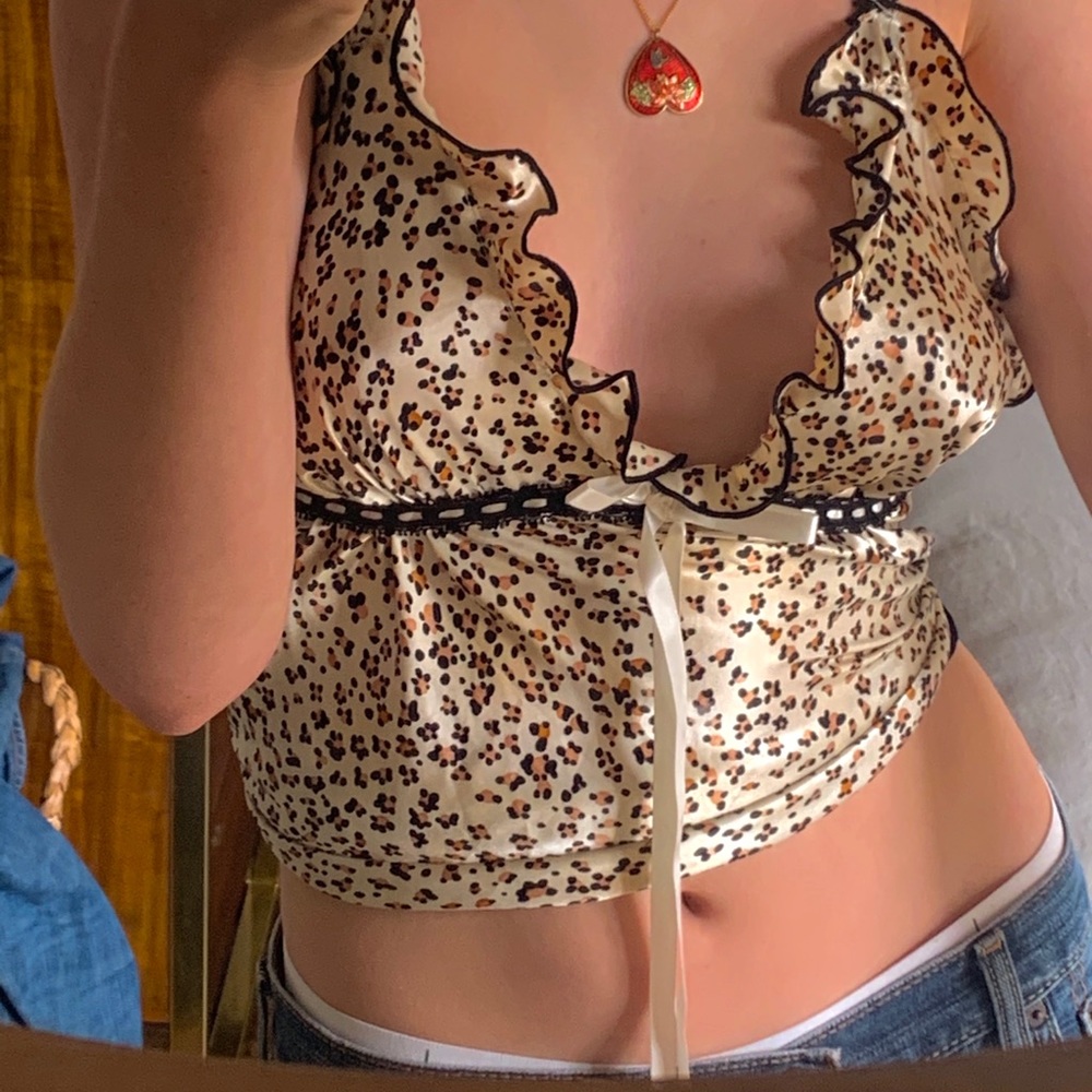Cheetah print babydoll cami